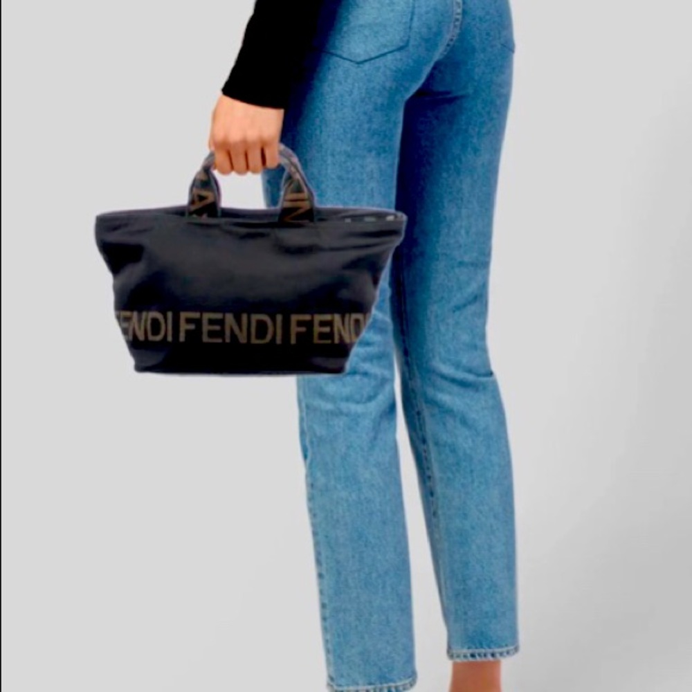 Authentic Fendi vintage small logo tote